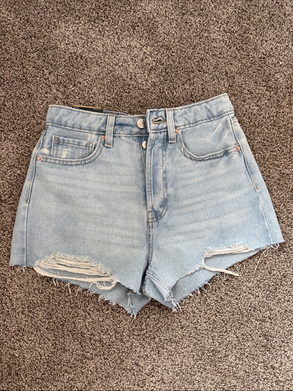 wild fable Light Wash High-Rise Distressed Denim Shorts